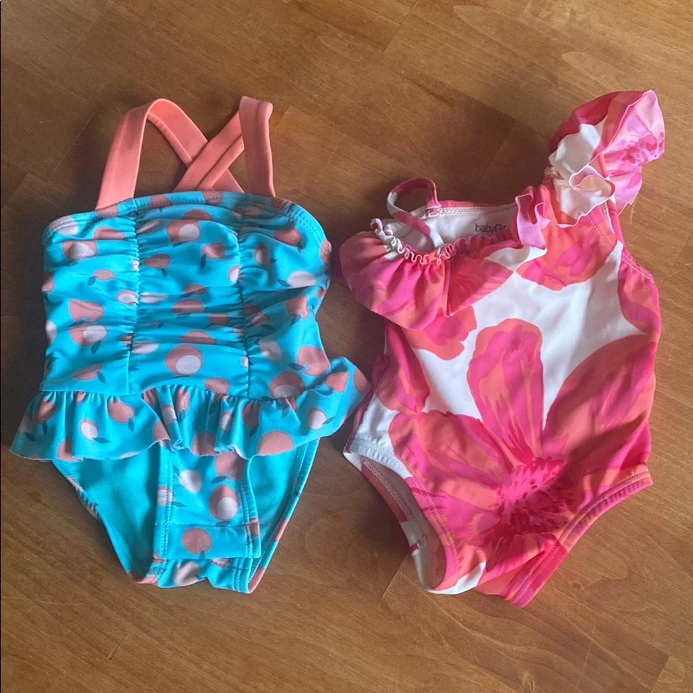 Gap and Cat & Jack Colorful Baby Swimsuits Bathing Suits Bundle